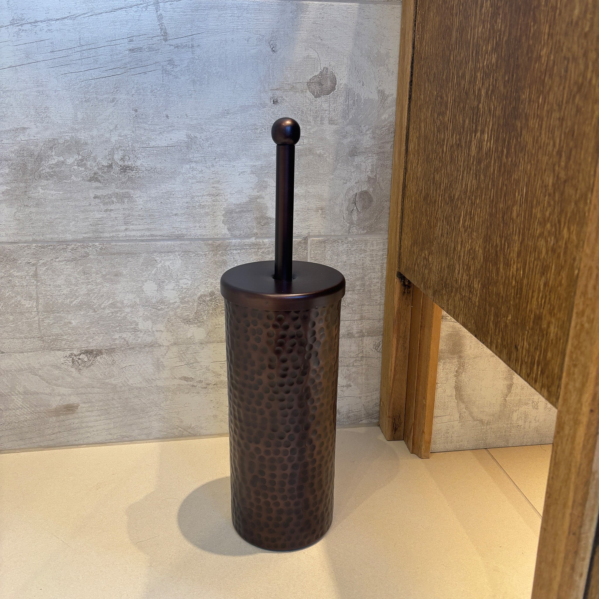 Hammered Pattern Dark Bronze Toilet Brush